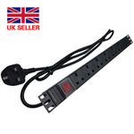 1U 6 Way PDU SURGE PROTECTED 19 INCH RACK SWITCH HORIZONTAL MOUNT PDU ~