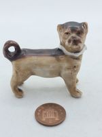 Antique Pug Dog Figurine With Collar Treacle Glaze Late 19thC Doggie Ornament 