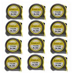 12 Pack of Stanley 1-30-656 8 Metres / 25ft Tylon Blade Tape Measures Bulk