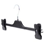 The Hanger Store Strong Black Plastic Clip Coat Hangers for Trousers & Skirts UK