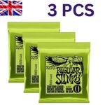 3Pack Ernie Ball Regular Slinky Nickel Wound Electric Guitar Strings 2221 10-46