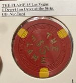 USA, Las Vegas, Desert Inn Drive, The Flame $5 Casino Chip, Scarce