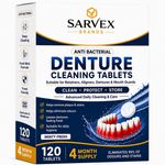 Sarvex Denture & Retainer Cleaning Tablets — 120 Tablets,  4 Month Supply
