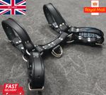 MEN LEATHER ADJUSTABLE CHEST STRAP HALF HARNESS CLUB-WEAR COSTUME COLOUR OPTION