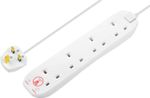 Masterplug Four Socket Extension Lead with Surge Protection, Power and Surge LED