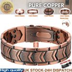 3X Heavy Pure Copper Magnetic Bracelet Men 57 Magnets Arthritis Pain Relief Gift
