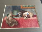 watercolour of king charles spaniels
