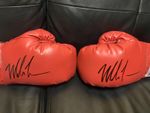 Lefty Righty Pair Mike Tyson Signed Everlast Red Boxing Glove Autograph JSA