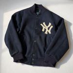 Vintage New York Yankees Heavyweight Wool Rayon Letterman Bomber Jacket Japan L