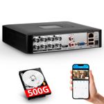8CH Security DVR Recorder with 500G HDD 4-in-1 CCTV DVR for Surveillance Camera