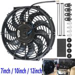 7"/10"/12" Electric Radiator Cooling Fan Push/Pull 12V 80W Mounting Universal