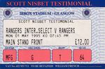 TICKET: Rangers v International Select X1 (Scott Nisbet Testimonial) 1994/1995
