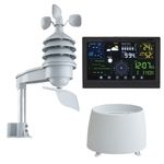5-in-1 Wireless Weather Station with Color Display, Wind & Rain Outdoor Sensor
