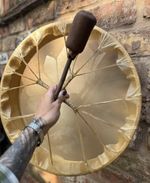 16 inch Shamanic Buffalo Hide Drum – Deep Sound Healing Instrument