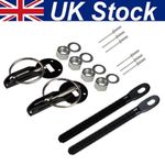 Pair Bonnet Pin Kit Competition Alloy, Brisca, Race, Rally BLACK