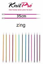 KnitPro Zing Straight / Single Point Knitting Needles - 35cm Length - All Sizes