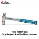 Total Tools - 660g / 24oz Drop Forged Steel Ball Pein Hammer