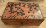 Antique Vintage Tortoiseshell Wood Sewing Work Box