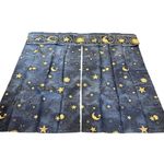 Vintage Celestial Sun Moon Stars Shower Curtain Y2K Blue Gold Split Panel
