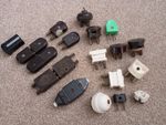Bakelite 2 prong pin vintage plugs And Sockets. White Brown & Green. Job Lot