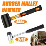 2x Rubber Mallet Hammer Set 486g Hammer Mallet&35mm Double-Faced Soft Mallet