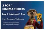Meerkat Movies 2 For 1 Cinema Discount Tues or Weds ODEON VUE Cineworld