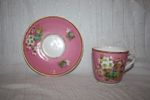 NB1568 71 Beautiful Victorian China Tea Cup & Saucer Shocking Pink Floral