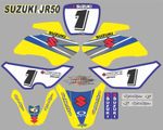 Suzuki JR50 Graphics Decals Full set laminated stickers motocross FREE NAME AND 
