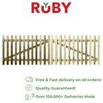 Picket Fence Gate Pair Ruby Pressure Treated Wooden Entrance Gates for Driveways