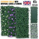 Expandable Ficus Artificial Leaf Trellis up to 282x30cm – Garden Privacy Screen
