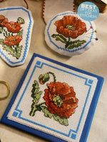 Poppy Sewing Set, Scissor Keep, Needlecase & Pin Cushion Cross Stitch Charts