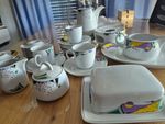Seltmann Weiden porcelain coffee service 22 pieces 6 place settings abstract colorful