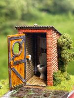 Brick Outhouse Privy Toilet Shed Kit O GAUGE 1:43.5 Model Railway Scenery