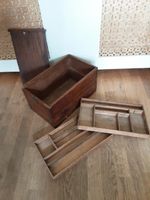 Lovely Wooden Box 2 X Sectioned Lift Out Top Trays With Catch 36 X 22 X 19cm