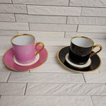 ◾Rare Augarten pair of demitasse cups and saucers
