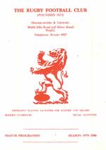 Rugby v Richmond 23 Feb 1980 RUGBY PROGRAMME