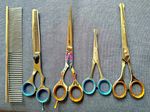 7" Professional PET DOG Grooming scissors Cutting & Thinning & Curved shears