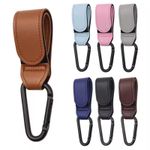 1/2X Leather Buggy Clips Pram Hooks for Bags Baby Pushchair Clips Stroller Hooks