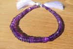 Purple Amethyst Smooth Wheel Gem Beads, Approx 4mm - 6mm, Strand Approx 8 1/2"