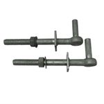 Galvanised Field Gate Hook to Bolts X2 8" - 18" (Welded Washer Hinge Hanger)