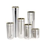 Twin Wall Flue Pipe Wood Burning Stainless Steel Multifuel Straight Lengths 5-8"