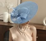Light Blue Charming Ladies' Luxurious Wide Brim Hatinator Brand New With Band