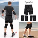 Hip Padded Shorts Protective Skate Snowboard Impact Protector w/ Knee Elbow Pads