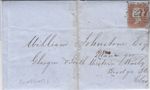 GB QV 1d red imperforate cover with contents Paisley to Railway Co, Glasgow 1851