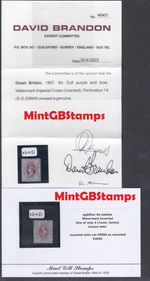 sg209wi 9d Jubilee Watermark Inverted One of only 4 known with brandon Cert M/M