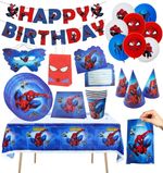 Spiderman birthday party decoration tableware set plates napkin balloons supply