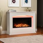 40/48'' Matt Surround, 30/34'' LED Electric Fireplace Media Flame Entertainment