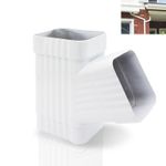 Niuohoy Gutter Y Downspout Connector, Y 2x3inch, White