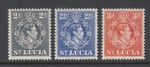 St Lucia 1938 3 x values Perf 14 1/2 x 14 - unmounted mint