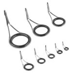 8pcs Fishing Rod Guides Ring Ceramic Fishing Pole Guide Tip Line Eye Repair Kit